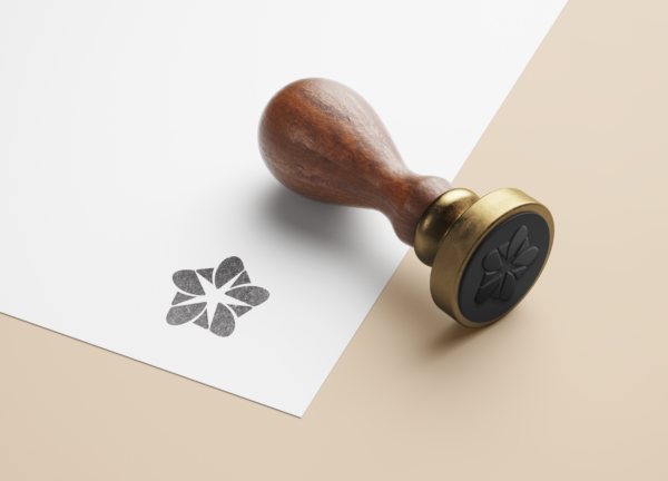 logomark on a stamp mockup